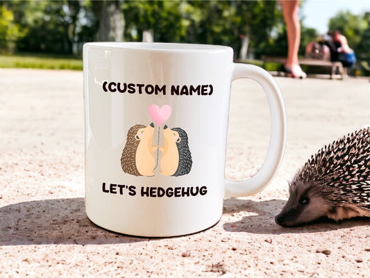 Personalised “let’s hedgehug” mug