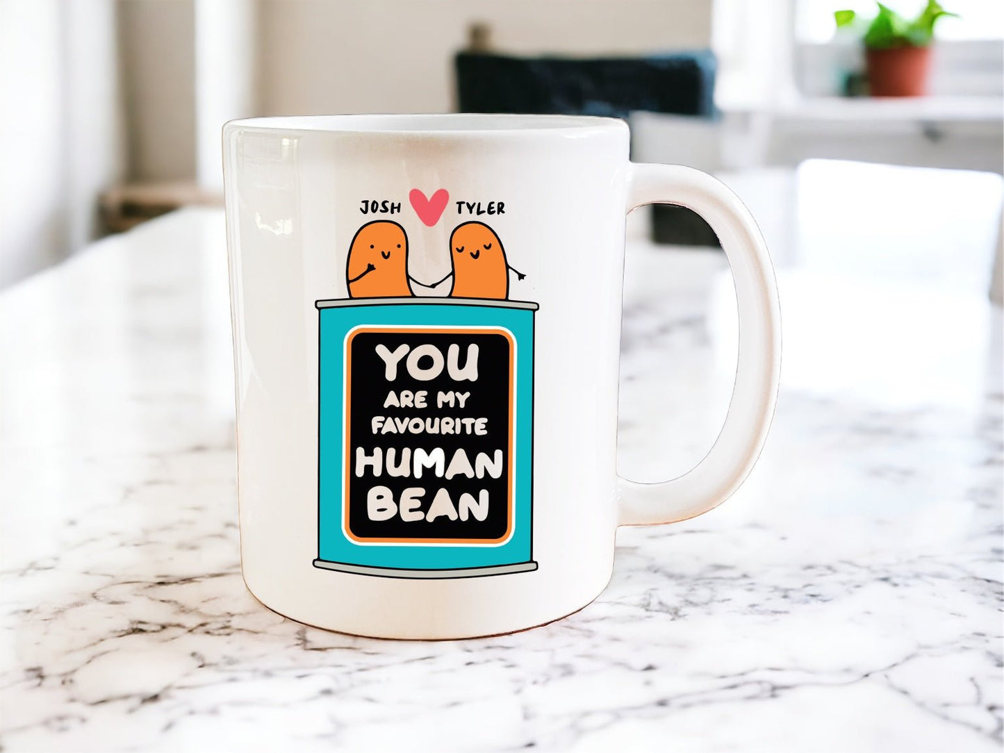 Personalised “you are my favourite human bean” mug