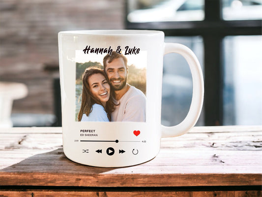 Personalised “our song” custom photo mug