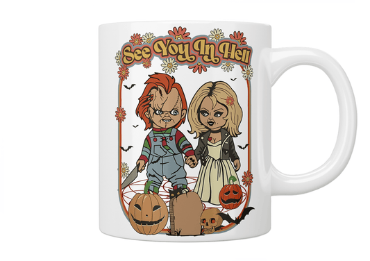 Chucky And Tiffany See You In Hell Mug