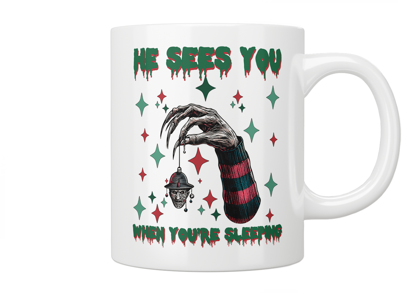 He Sees You When You're Sleeping - Freddy Krueger Christmas Mug