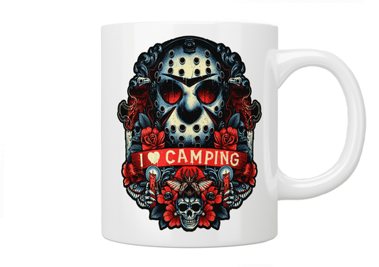 Jason Voorhees I Love Camping Mug