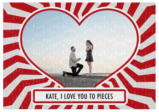 Personalised "I Love You To Pieces" Jigsaw (120 pieces) + Tin