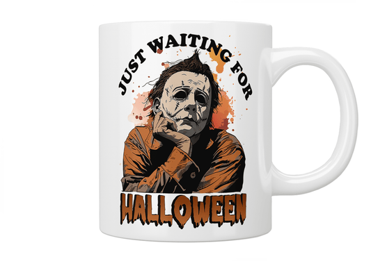 Michael Myers Just Waiting For Halloween Mug