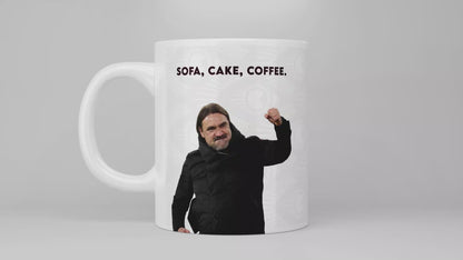 Daniel Farke “sofa, cake, coffee” Leeds United mug