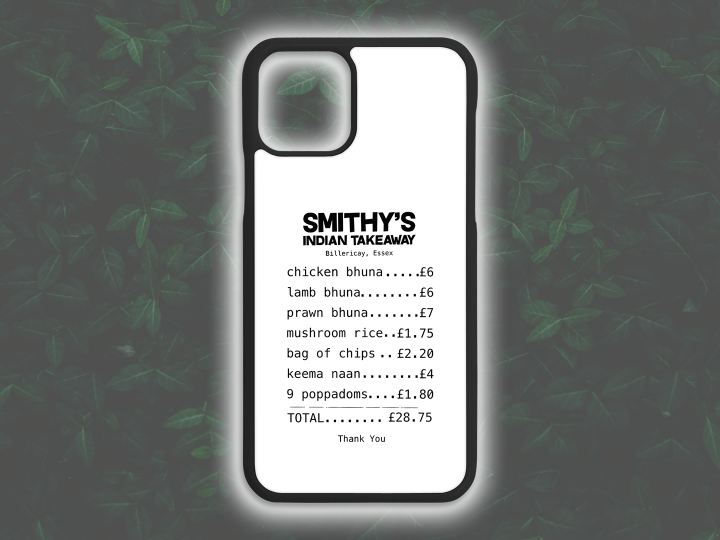 Gavin And Stacey: Smithy's Takeaway Order Phone Case [rubber]