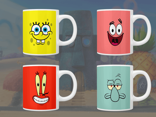 Set of 4 SpongeBob SquarePants mugs