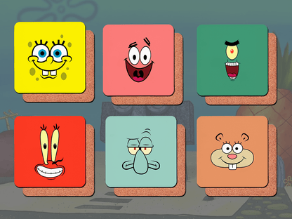 Set of 6 SpongeBob SquarePants coasters